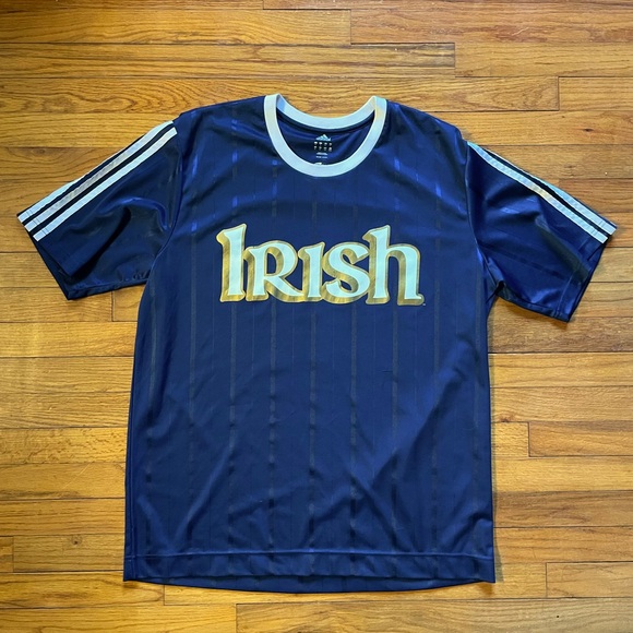 Navy Irish adidas stripped soccer jersey - Picture 1 of 4
